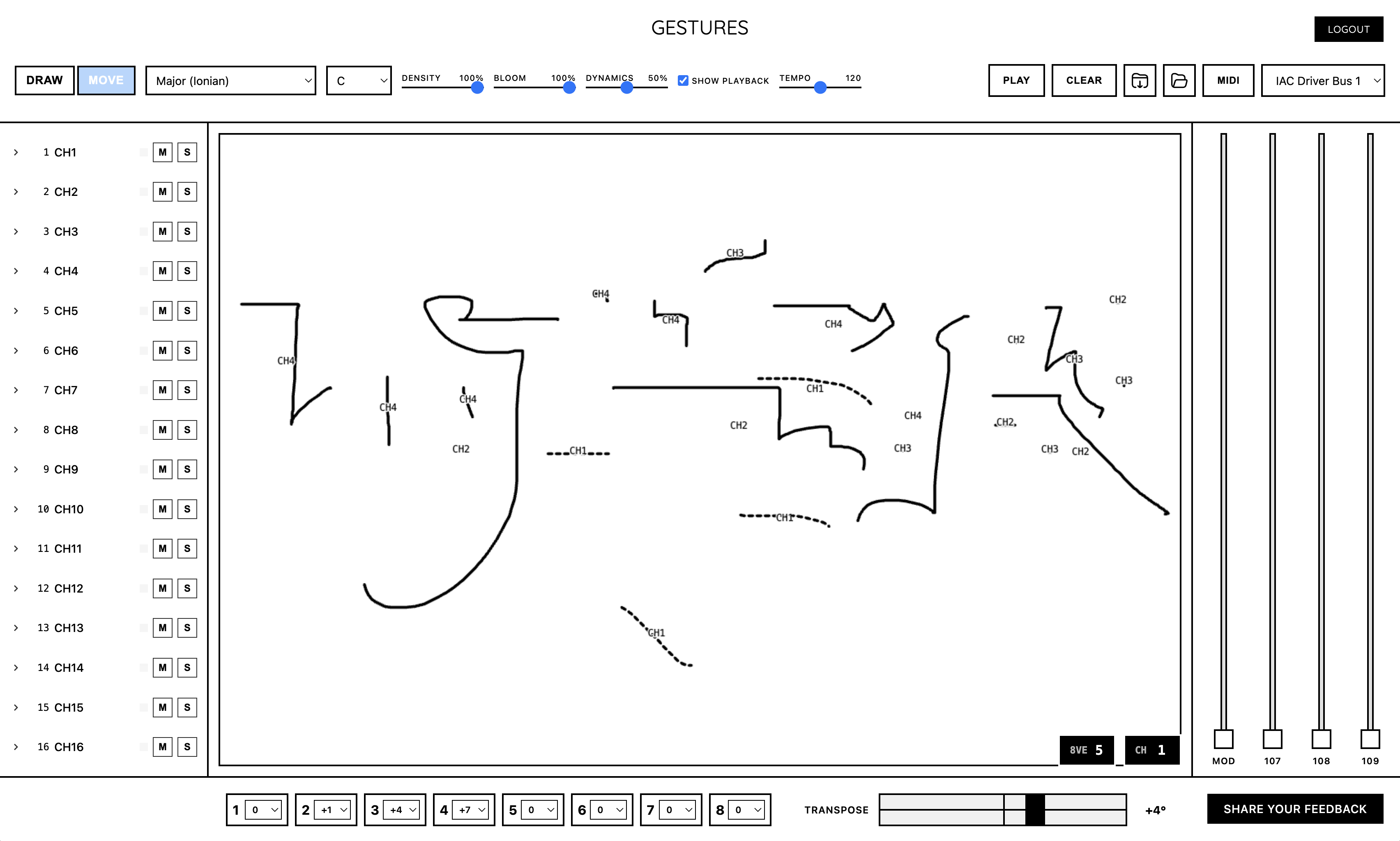 Gestures Sequencer Interface